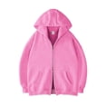thumbnail image 1 of lulshou Men's Two-Way Full-Zip Hooded Sweatshirt Jacket Solid Color Long Sleeve Soft Casual Outerwear, L, 1 of 2