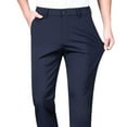 thumbnail image 1 of lulshou Mens Dress Pants High Waist Business Casual Trousers with Wrinkle Free & Easy Care Formal Office Pants, Navy, 34, 1 of 5
