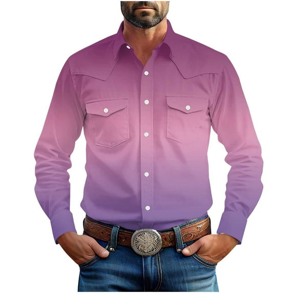 lulshou Mens Shirts Vintage Solid Color Long Sleeve Shirt Casual Button Down Shirt for Business Casual, Office Work, and Daily Outfit Men's Clothing, Multicolor, S