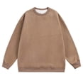 thumbnail image 1 of lulshou Mens Sweatshirt Solid Color Long Sleeve Crewneck Sweatshirt Casual Athletic Pullover Casual Daily Wear, Coffee, XXXXXL, 1 of 2