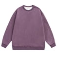 thumbnail image 1 of lulshou Mens Sweatshirt Solid Color Long Sleeve Crewneck Sweatshirt Casual Athletic Pullover Casual Daily Wear, Purple, XL, 1 of 2