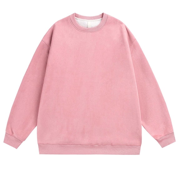 lulshou Mens Sweatshirt Solid Color Long Sleeve Crewneck Sweatshirt Casual Athletic Pullover Casual Daily Wear, XXXXL