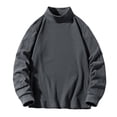 thumbnail image 1 of lulshou Mens Sweatshirt Solid Color Mock Neck Sweatshirt Soft Fleece Stretch Pullover Long Sleeve Casual Top, Dark Gray, XL, 1 of 7