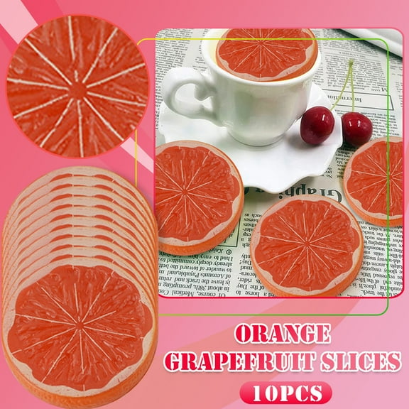 lulshou Room Decor Clearance, 10PC Artificial Plastic Orange Teak Slice Realistic Fake Fruit Festival Decoration