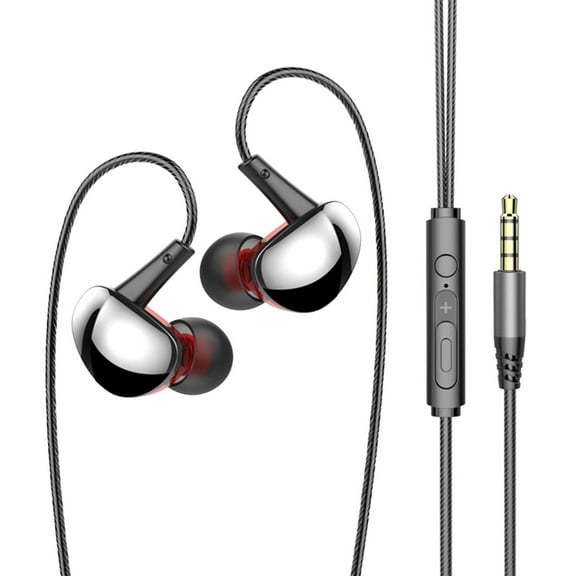 lulshou School Supplies Headphones Wired Sports Earphones, In Ear, Subwoofer, Wired Headphone with Microphone for Both Men and Women