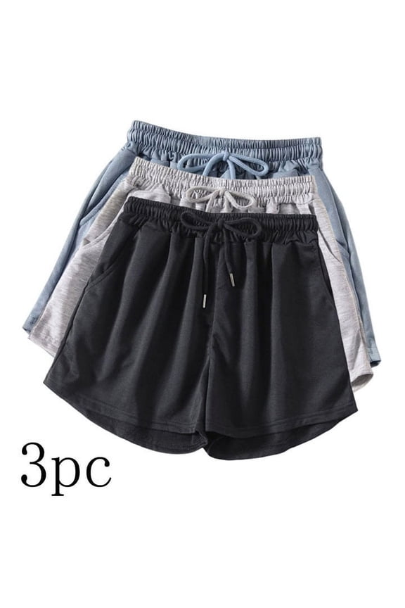 Shorts for Women, Women's Fashionable PrintedSolid Color Thin and Loose Fitting Running and Fitness Can Be Worn Externally High Waisted and Wide Leg Casual A-line Short