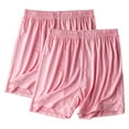 thumbnail image 1 of lulshou Shorts for Women, 2PC Women's Summer Solid Color Elastic Waist Leisure Thin Shorts Large Size Home Pants Sports Outerwear, 1 of 2