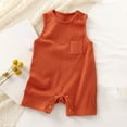 thumbnail image 1 of lulshou Sleeveless Baby Bodysuits with Pocket, Breathable Onesies for Summer, Solid Color Romper for Newborn Infant Unisex, 1 of 3