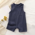 thumbnail image 1 of lulshou Sleeveless Baby Bodysuits with Pocket, Breathable Onesies for Summer, Solid Color Romper for Newborn Infant Unisex, 1 of 3