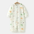 thumbnail image 1 of lulshou Summer Outfits Baby Romper Summer Thin Baby Dinosaur Print Jumpsuit Conditioned Clothes Baby Pajamas Newborn Clothes Long Sleeved Long Crawling Clothes Bodysuit on Clearance, 1 of 3