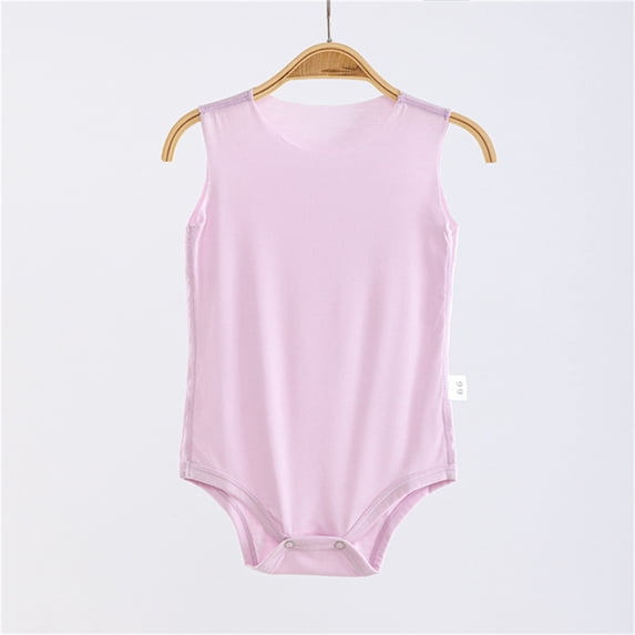 lulshou Summer Sleeveless Baby Bodysuits, Onesies Romper, Soft Solid Color Outfit for Newborn Infant Baby Boy and Girl