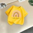 thumbnail image 1 of lulshou Summer Tops for Kids 2025 Children's Cotton Stripe Printed Casual Sports Fashion T-shirt Round Neck Short Sleeved Top, 1 of 9