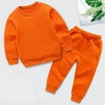 thumbnail image 1 of lulshou Sweatshirt and Sweatpants Set Toddler Baby Boys Girls Candy Color Solid Color Casual Kids Sports Pants Pullover Sweatpants Clothing Set 3-4 Years, Orange, 1 of 4