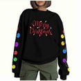 thumbnail image 1 of lulshou Sweatshirt for Women Christmas "Merry Christmas" Print Sweatshirt Fleece Crewneck Pullover Cozy Long Sleeve Casual Top, Black, M, 1 of 9