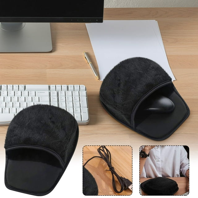 lulshou USB Heated Mouse Pad Mat Mousepad Hand Warmer with Wrist Guard