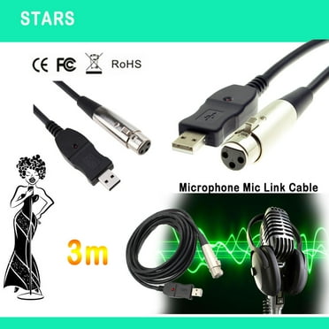 lulshou USB Microphone Mic Link Cable Adapter Male XLR Female for PC for Notebook
