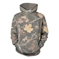 thumbnail image 1 of lulshou Unisex Hoodies Camouflage Leaf Print Hoodie Men & Women's Fleece-Lined Long Sleeve Sweatshirt with Front Pocket, Cozy Pullover for Outdoor, Camouflage, XL, 1 of 8