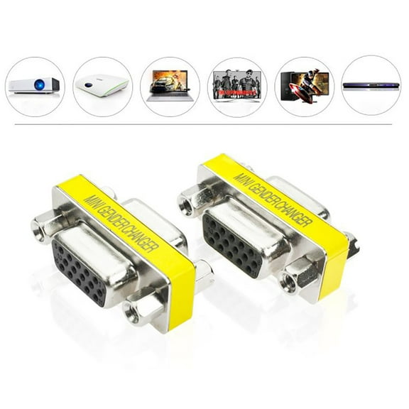 lulshou VGA /SVGA 15pin Gender Changer Adapter Female to Female Cable Extender Connector