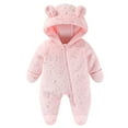 thumbnail image 1 of lulshou Winter Sherpa-Lined Romper with Star Print, Full-Zip Hooded Jumpsuit, Thermal Onesie for Children, Boys Girls Cold Weather Wear, 1 of 8