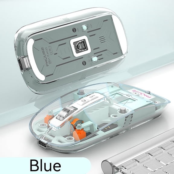 lulshou Wireless Bluetooth Transparent Mouse,The Third Mock Examination Transparent Mouse with Rechargeable Bass