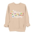 thumbnail image 1 of lulshou Women's Christmas Print Crewneck Sweatshirt Festive Holiday Long Sleeve Pullover Sweater Style Gift for Family, Beige, M, 1 of 6
