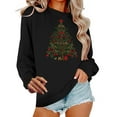 thumbnail image 1 of lulshou Women's Christmas Print Sweatshirt - Holiday Cozy Pullover, Cute Xmas Graphic Long Sleeve Crewneck Shirt, Black, XXL, 1 of 6