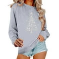thumbnail image 1 of lulshou Women's Christmas Print Sweatshirt - Holiday Cozy Pullover, Cute Xmas Graphic Long Sleeve Crewneck Shirt, Gray, L, 1 of 6