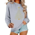 thumbnail image 1 of lulshou Women's Christmas Print Sweatshirt - Holiday Cozy Pullover, Cute Xmas Graphic Long Sleeve Crewneck Shirt, Gray, XL, 1 of 6