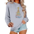 thumbnail image 1 of lulshou Women's Christmas Print Sweatshirt - Holiday Cozy Pullover, Cute Xmas Graphic Long Sleeve Crewneck Shirt, Gray, XXXL, 1 of 6