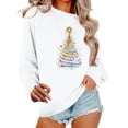 thumbnail image 1 of lulshou Women's Christmas Print Sweatshirt - Holiday Cozy Pullover, Cute Xmas Graphic Long Sleeve Crewneck Shirt, White, L, 1 of 6