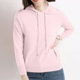thumbnail image 1 of lulshou Women's Long Sleeve Drawstring Hoodies Sweatshirt Casual Loose Lightweight Pullover Tops with Pocket, XXL, 1 of 9