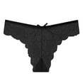thumbnail image 1 of lulshou Women's Low-Waist Thong Soft Comfortable Underwear T-back Panties for Layering Under Tight Clothes & Daily Wear, Black, L, 1 of 2