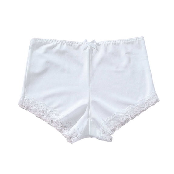 lulshou Women's Mid-Waist Briefs High Elastic Bow Detail Briefs Underwear Women's Panties, White, S