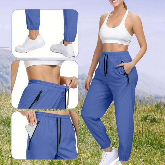 lulshou Women's Pants Women's Lightweight Breathable Sports Joggers with Drawstring Waist Solid Color Pants for Outdoor Work Pants