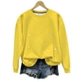 thumbnail image 1 of lulshou Women's Print Sweatshirt - Lightweight Casual Crewneck Pullover, Long Sleeve Bling Shirt for Casual, Yellow, XXL, 1 of 8