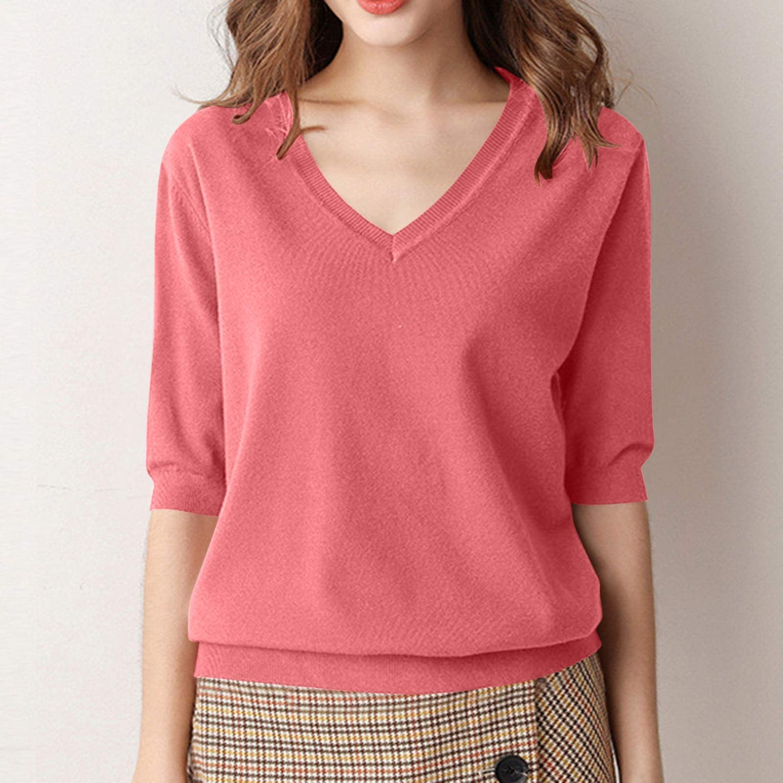 Novelty Knit And Solid Knit Mixed Loose Top With Drop Down Shoulder main image 1