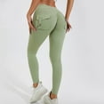 thumbnail image 1 of lulshou Women's Yoga Pants Solid Color Pocket Hip Lift Fitness High Waist Elastic Exercise Yoga Pants Long Pants for Workout, Yoga, Running, 1 of 3