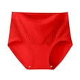 thumbnail image 1 of lulshou Womens Underwear High Waist Cotton Lace Panties Breathable Comfortable Briefs Underwear, Red, M, 1 of 8