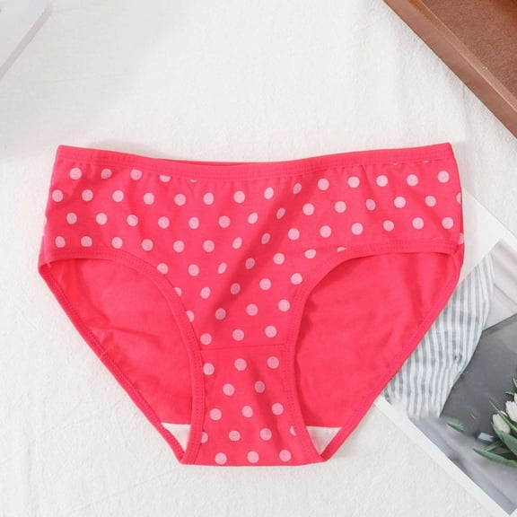 lulshou Womens Underwear Mid-Waist Cotton Briefs Breathable Soft Everyday Underwear Women's Panties, M