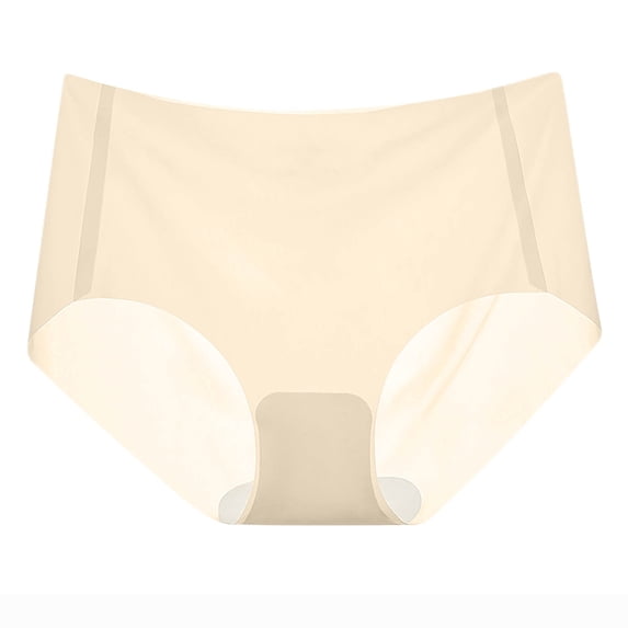 lulshou Womens Underwear Summer Low-Waist Ice Silk Briefs Seamless Quick-Dry Briefs Underwear, Khaki, M
