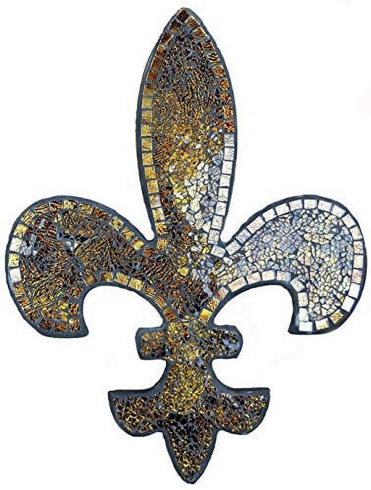 Amber Mosaic Fleur De Lis Decorative Wall Plaque