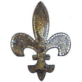 thumbnail image 1 of lulu decor, fleur de lis decor, wall decorative plaque, perfect for housewarming gift (amber mosaic), 1 of 3