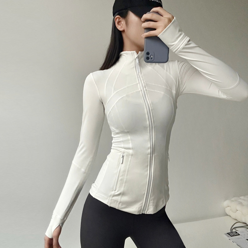 lulu yoga clothes Define women‘s sports jacket new slim stand collar