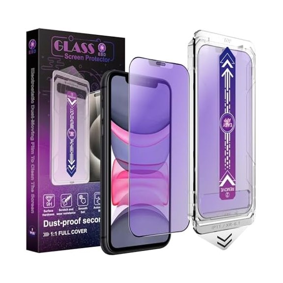 lulufa 2-Pack Anti Blue Light Matte Screen Protector for iPhone 11 and iPhone XR 6.1-Inch, Auto Dust Removal, No Bubbles, High Definition Clear, Easy Installation