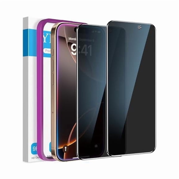 lulufa 2 Pack Compatible for iPhone 16 Pro Max Privacy Screen Protector Tempered Glass, Anti Spy Privacy Screen iPhone 16 Pro Max 6.9 Inch Accessories, Case Friendly Film, Easy Installation Tool