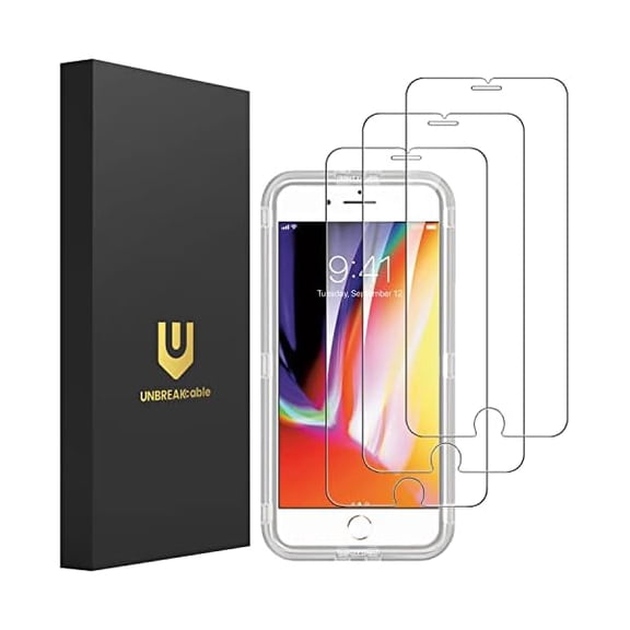 lulufa 2-Pack Screen Protector for iPhone 8 Plus/iPhone 7 Plus, Double Shatterproof Tempered Glass [Easy Installation Frame] [9H Hardness] [99.99% HD Clear] for iPhone 5.5 inch