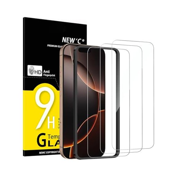 lulufa [3 Pack Designed for iPhone 16 Pro (6.3 inches) Screen Protector Tempered Glass with easy installation tool included,Case Friendly Ultra Resistant