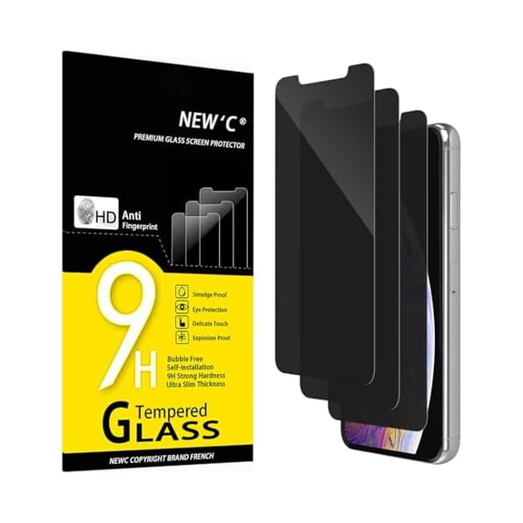 lulufa 3 Pack Privacy Screen Protector for iPhone 11 Pro Max, iPhone XS Max (6.7"), Enhanced 28-Degree Privacy Angle, Ultra Durable 9H Hardness, Bubble-Free
