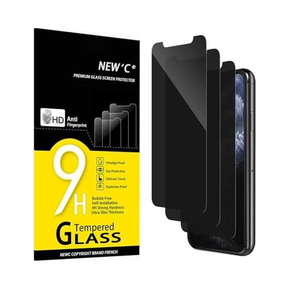 lulufa 3 Pack Privacy Screen Protector for iPhone 11 Pro, iPhone X, iPhone XS (5.8"), Enhanced 28-Degree Privacy Angle, Ultra Durable 9H Hardness, Bubble-Free