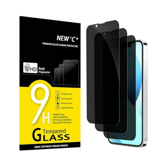 lulufa 3 Pack Privacy Screen Protector for iPhone 13 Mini (5.4"), Balanced 35-Degree Privacy Angle with Eye Protection, Ultra Durable 9H Hardness, Bubble-Free